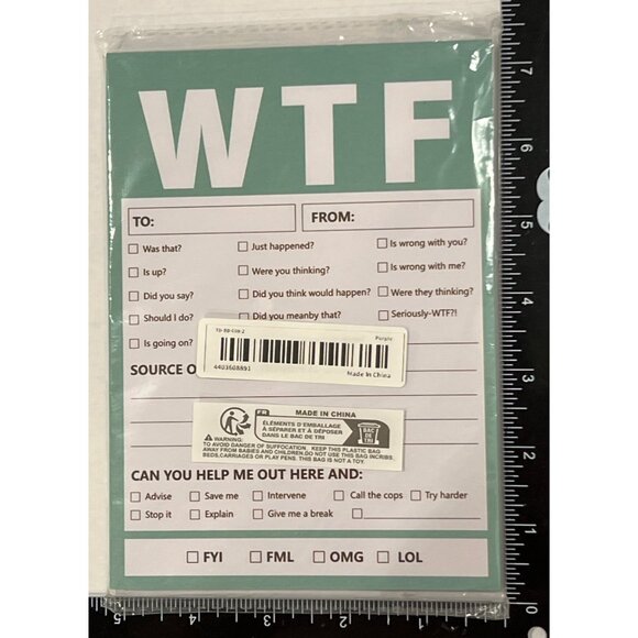 WTF Notepad 4.25" x 5.5" With Funny Checklist Design - Picture 1 of 2